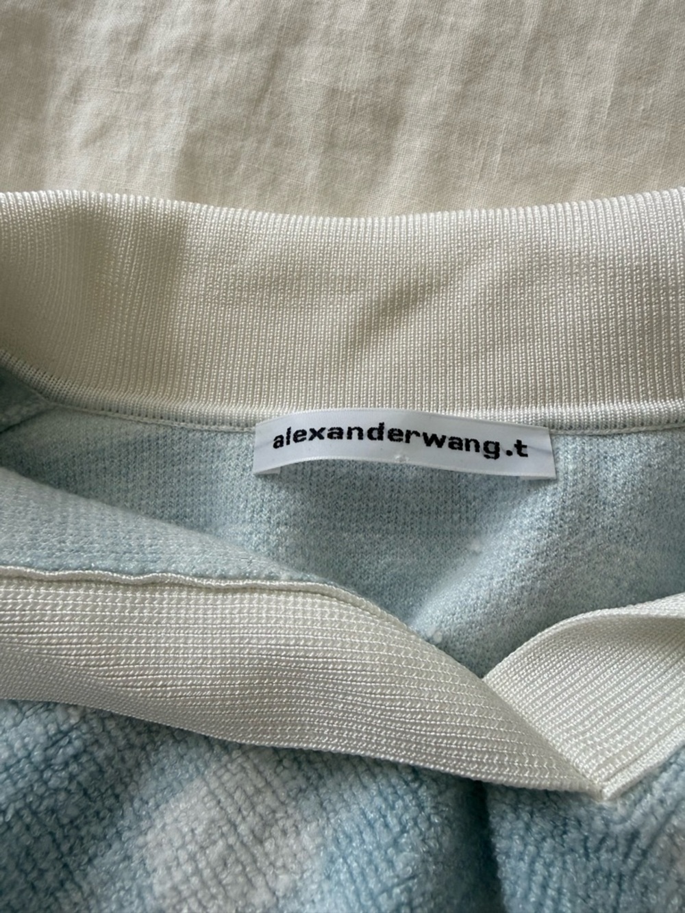 Alexander Wang Towel Gingham Polo Top in Oxford Blue & White - Picture 10 of 12